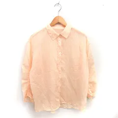 エヘカソポ サマンサモスモス ehka sopo SM2 シャツ ブラウス ストライプ シースルー 透け感 薄手 長袖 F オレンジ ピンク /TT