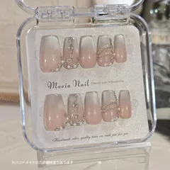 SV No.270【ショートコフィン】シルバー銀ベージュマグネットちゅるん日常オフィスシンプル大人キラキラグラデ量産型地雷系ワンホン韓国フレンチガーリーサブカル姫ギャルネイルチップ現品