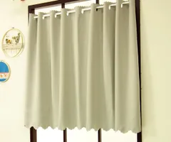 防炎遮光1級カフェカーテン [ピティ] ムーンライトブラウン色 かーてん屋さんアウトレット 幅145cm 丈90cm 1枚のサムネイル