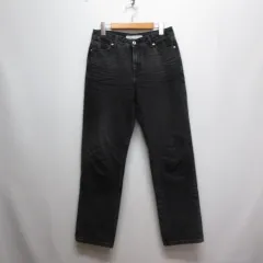 ザラ ZARA ストレート デニム パンツ ジーンズ 34 黒 ブラック ジッパーフライ