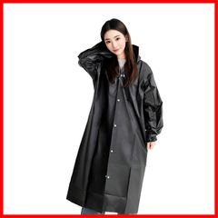 Fishing, mountain climbing, motorcycling, hiking, water sports, commuting, outdoor activities, cycling, rain protection, heavy rain, camping, leisure, reusable waterproof raincoat for outdoor use, easy to carry, made of environmentally friendly EVA material, unisex (black)