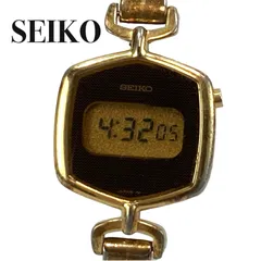 【新品電池交換済 】SEIKO セイコー デジタル クォーツ 腕時計 ヘキサゴン 六角形 ゴールド文字盤 液晶 ディスプレイ メタルバンド ゴールドブレスレット レディース ヴィンテージ アンティーク 稼働品 動作良好 レトロ 希少 レア ウォッチのサムネイル