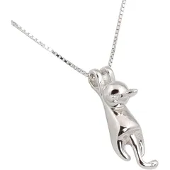 Verita. 猫 ネックレス レディース アクセサリー シルバー925(プラチナコーティング) 金属アレルギー対応 おしゃれ 可愛い 専用ボックス付き 女性 人気 ジュエリー 誕生日 クリスマス プレゼント