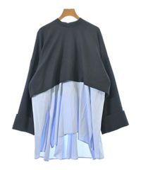 MORABITO PREMIER モニーレ装飾 アシメ 異素材 ドレープブラウス 