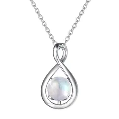 [AGVANA] ネックレス レディース 天然石 ムーンストーン 6月 誕生石 しずくモチーフ シルバー925 クリスマス ホワイトデー お返し 誕生日 母の日 プレゼント 綺麗なBOX付き(6月ムーンストーン) 0のサムネイル
