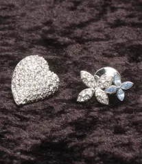 スワロフスキー ピンブローチ ハートモチーフ 2点セット レディース SWAROVSKI