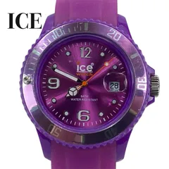 【新品電池交換済み】アイスウォッチ ICE-WATCH 腕時計 パープル 紫 稼働品 シリコン　時計 クォーツ 電池式 メンズ レディース ユニセックス デイト 日付 カレンダー ラバーバンド ベルギー 発色 ビビッド カラー スポーツ アウトドア カジュアルのサムネイル