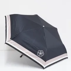 折りたたみ日傘 CLATHAS クレイサス USED品 晴雨兼用 ボーダー 遮光 遮熱 カメリア ブラック 55cm FA9114のサムネイル