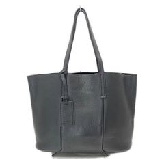 現行✨美品/ロシェ】ヒロフ トートバッグ 肩がけ可 ネイビー シボ革 A4