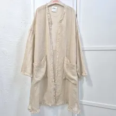 ザラ リネン100% ローブ カーディガン