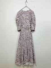 Apuweiser-riche アプワイザーリッシェ ギャザースリーブフラワー ワンピース size2/ライトブルー  ■◆ レディース