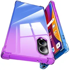 【新品】 Arrows We2 用 ケース TPU 耐衝撃 薄型 グラデーション 四隅がエアクッション構造 エクスペリア F-52E/FCG02 スマホケース クリア 黄変防止 滑り止め 軽量 衝撃吸収 アローズ We2 カバー 対応 ・紫/ブルー 1のサムネイル