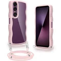 【新品】 SONY Xperia 1 VII 用 ケース クリア ショルダー ストラップ付き エクスペリア1 VII 用 カバー 耐衝撃 SO-51F / SOG15 スマホケース 透明 肩掛け 斜めかけ 紐付き 縄掛けケース 長さ調整可能 取り外し可能(ピン