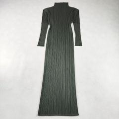 プリーツプリーズ セットアップ サイズ3 グレー ハイネック&ロング 