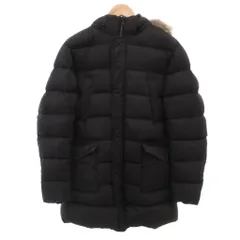 ヘルノ HERNO GIACCONE LEG COAT ダウンコート コヨーテファー フード ひざ丈 48 紺 ネイビー /FF ■GY57のサムネイル
