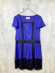 Swingle スウィングル レース スクエアネック フリルスリーブ 膝丈 ワンピース size1/パープル系 ■■ レディースのサムネイル