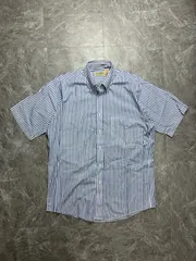 L.L.Bean エルエルビーン 80s USA製 半袖シャツ ストライプ ブルー Mサイズ 古着