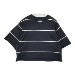 blurhms BHSW24S16Bdr ショート丈 ボーダーポケット付 半袖Ｔシャツ カットソー ブラック レディース ブラームス【中古】6-0514S∞のサムネイル
