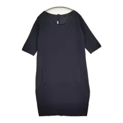 LIVIANA CONTI サイズ44 ニット 五分袖 ワンピース ネイビー レディース リビアナコンティ【中古】6-0514S♪のサムネイル