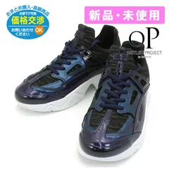 ケンゾー KENZO スニーカー 靴 23.0cm ネイビー×ブラック F862SN350F95【並行輸入品】新品・未使用・現品限り【訳あり】 ラバーにひび割れありの為のサムネイル