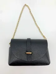 ■BORSE IN PELLE オケージョン フォーマル セレモニー ミニ チェーン ハンド バッグ 黒 ■■ レディースのサムネイル