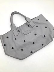 美品 テンベア スター柄 キャンバストートバッグ 白 星柄 TEMBEA ミニ 