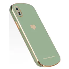 【特価セール】ブランド ストラップホール付き ソフト tpu 耐衝撃 キャラクター 軽量 レンズ保護 iPhone メッキ加工 かわいい Xs ケース 用 iPhoneX iPhoneXs カバー 対応 (green) スマホケース