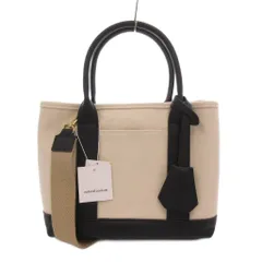 ナチュラルクチュール natural couture タグ付き ショルダー付きパーテーションキャンパストートバッグ 2WAY アイボリー 切り替えデザイン チャーム付き 0331120120 /TQのサムネイル