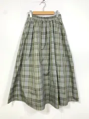 SLOBE IENA スローブイエナ カジュアル ランダムタック チェック フレア ロング スカート size36/グレー ■■ レディース