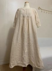 完売品】 TSUHARU 刺繍襟付き鉱物顔料染めワンピース ツハル タグ付き