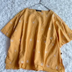 ドラッグストアーズ　drug store's　総刺繍　　刺繍　ブラウス　半袖　ナチュラル　大きいサイズ　シャツ　夏　イエロー　マスタードのサムネイル