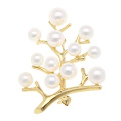 MIKIMOTO ミキモトWG14金 パール　ブローチ　幸福の木　希少 MIKIMOTO ミキモトYG14金 パール ブローチ 幸福の木 希少 - メルカリ