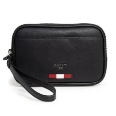 バリー ミニクラッチバッグ レザー ブラック ポーチ シルバー金具 BALLY（未使用　展示品）のサムネイル