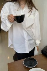 マチャット ブラウス ボリュームスリーブ フリル プリーツ 白 