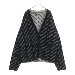 BALENCIAGA (バレンシアガ) ALLOVER LOGO WOOL KNIT CARDIGAN ロゴ総柄 ニットカーディガン ブラック 719649 T1660のサムネイル
