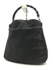 GUCCI　グッチ　ワンハンドルバッグ　ハンドバッグ　ナイロン　バンブー　ブラック系　2118
