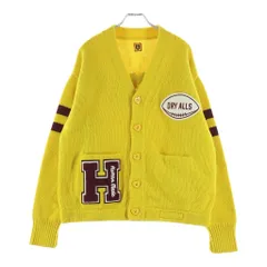 HUMAN MADE (ヒューマンメイド) LOW GAUGE KNIT CARDIGAN Hロゴワッペン ニット カーディガン イエローのサムネイル