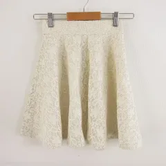 レッセパッセ LAISSE PASSE ミニスカート フレア 刺繍 花柄 アイボリー 36 *A819のサムネイル