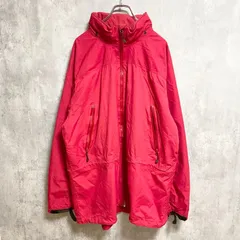 LANDS'END　ランズエンド　長袖ナイロンジャケット　ジップアップブルゾン　赤　内ポケット付き　XLサイズ　古着【値引き交渉OK！】のサムネイル