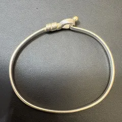 ☆【美品】ティファニー フック＆アイ バングル ブレスレット コンビ K18 750 シルバー 925 TIFFANY&Co.☆のサムネイル