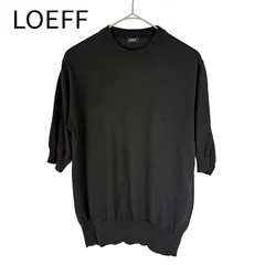 ロエフ LOEFF 半袖ニット ブラック コットン シルク クルーネックのサムネイル