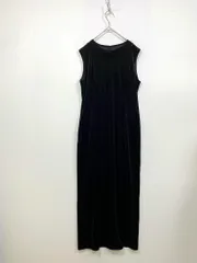 新品 SHIPS シップス 314-53-0039 定価18700円 Wai＋ ストレッチ ポリエステル ベロア ワンピース size36/黒 ■■◎レディース