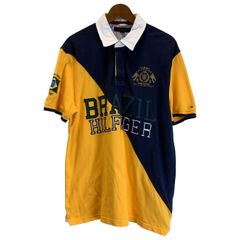 トミーヒルフィガー 背面 クレスト ワッペン ビッグロゴ ポロ 半袖 L 