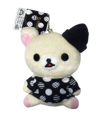 コリラックマ おでかけぬいぐるみキーホルダー モノトーン ドット