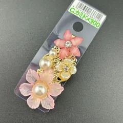 【新品】ヘアアクセサリー ヘアクリップ ピンク 花 シンプル デザイン◆B261