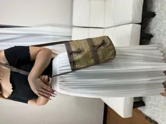 FENDI フェンディ ズッカ柄 PVC レザー 巾着 ショルダーバッグ ヴィンテージ FFロゴ バケットバッグ イタリア製 ブラウン ベージュ 斜め掛け オールドフェンディ