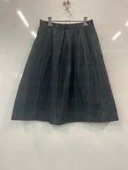 ピB577⚫︎Dessin⚫︎デッサン⚫︎フレアスカート⚫︎タックス⚫︎チェック柄⚫︎ウエスト一部ゴム⚫︎レディース⚫︎size3⚫︎黒×緑のサムネイル