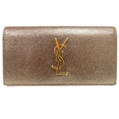 美品 サンローランパリ ロゴ メタリック GBL372266 0716 長財布 レザー ゴールド 0493 SAINT LAURENT PARISのサムネイル