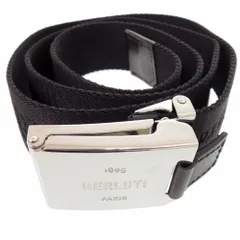 美品 ベルルッティ ラチェット式 キャンバス レザー ブラック ベルト 黒 1958 BERLUTI メンズのサムネイル