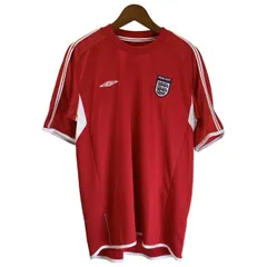 【中古】　UMBRO　サッカーシャツ　ユニフォーム　半袖　トップス　クルーネック　イングランド代表　ワッペン　プリント　古着　/1191のサムネイル